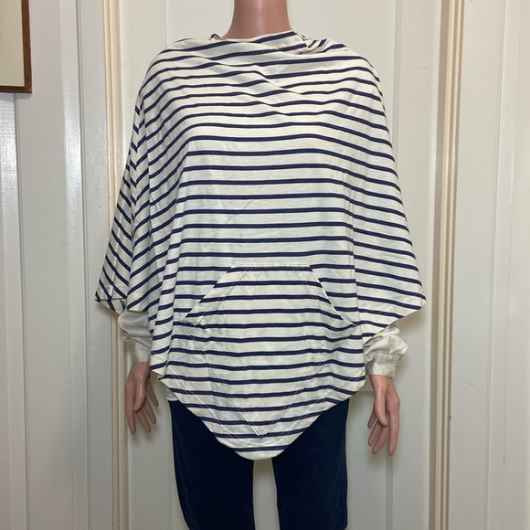 rockpaperflower Bateau Striped One Size Poncho NWOT - Picture 1 of 10